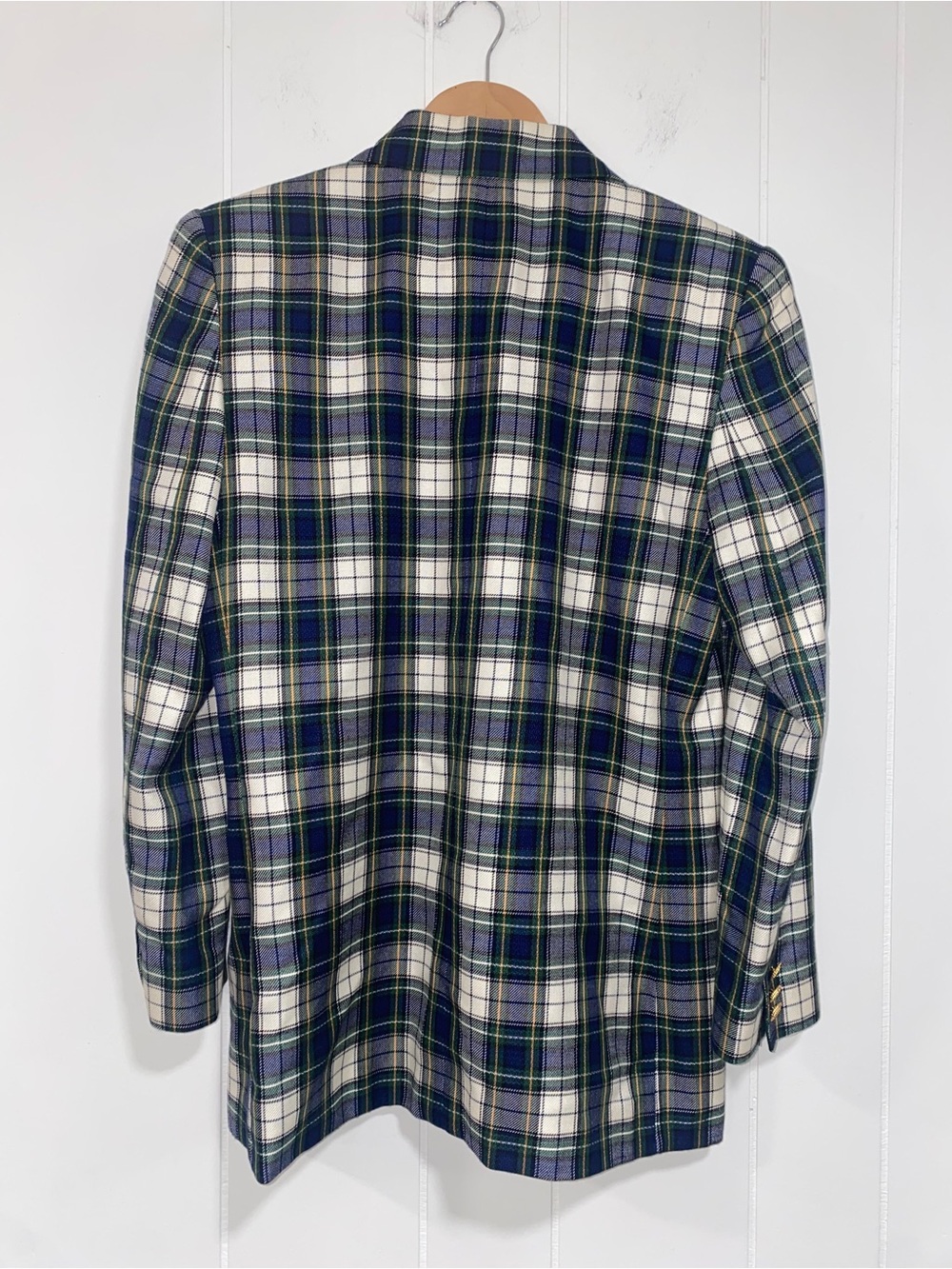 JH Collectibles Plaid Blazer Women Petite 4 Blue Green Tartan Preppy‎ Vintage - Picture 4 of 11